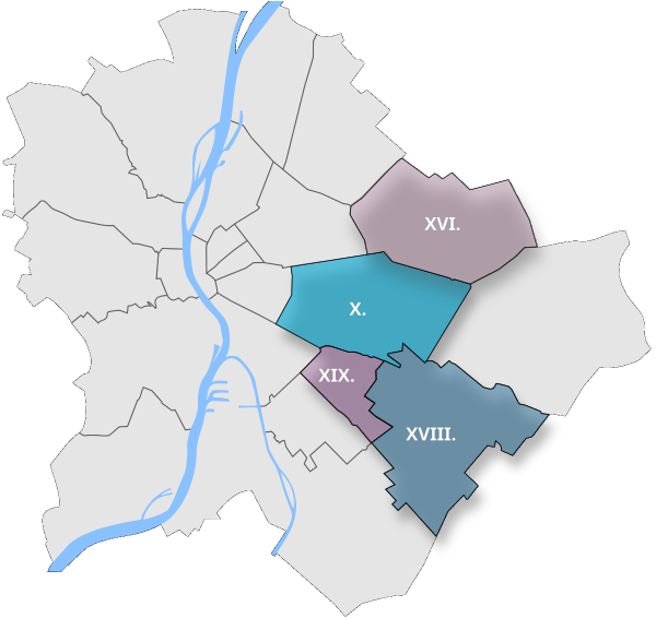 Térkép a szolgáltatási területről